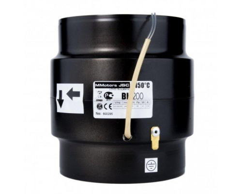 Канальный высокотемпературный вентилятор MMotors JSC ВК-200 135/120  до +150°C (135