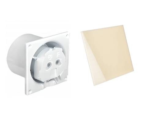 Вытяжной вентилятор с таймером задержки выключения AirRoxy dRim 125 BB TS plexi Beige Бежевый