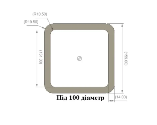 Решетка скрытого монтажа для вентилятора под плитку 100