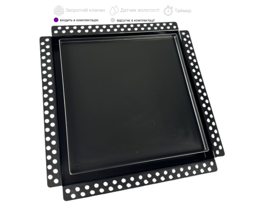 Вытяжной вентилятор скрытого монтажа под плитку SHADOW LINE 100 Черный