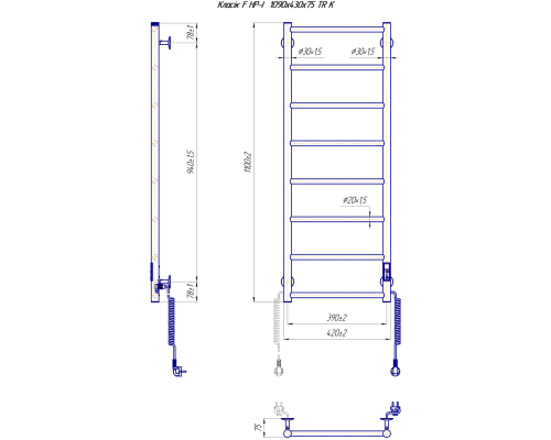 Полотенцесушитель Классик F НР-I 1090х430/75 TR K