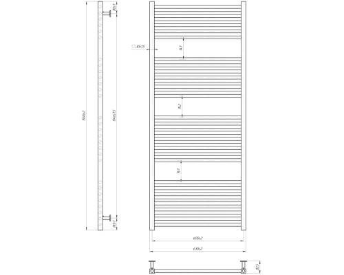 Полотенцесушитель INOX Гера 1500х630/600