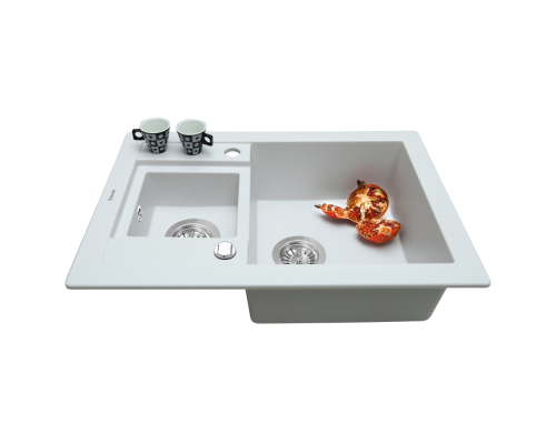 Мийка кухонна гранітна Perfelli GRANZE PGG 506-67 WHITE ( 00000010497 )