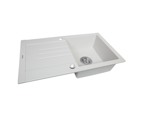 Мийка кухонна гранітна Perfelli TINETTO PGT 114-76 WHITE ( 00000010425 )