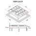 Поверхность газовая на металле Perfelli HGM 61624 WH