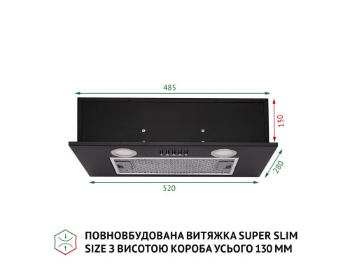 Витяжка повновбудована Perfelli BI 5252 BL 700 LED ( УТ000002439 )