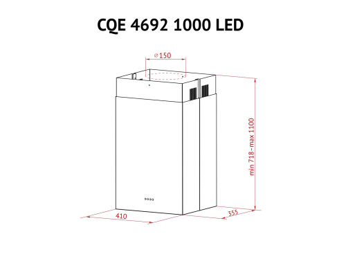 Витяжка острівна Perfelli CQE 4692 I 1000 LED ( УТ000002546 )