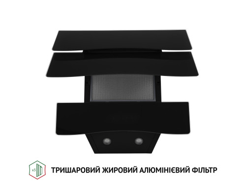 Витяжка декоративна похила Perfelli DNS 6482 D 850 BL LED ( УТ000003008 )
