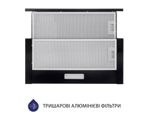 Витяжка телескопічна Minola HTLS 6734 BL 1100 LED GLASS ( УТ000003037 )