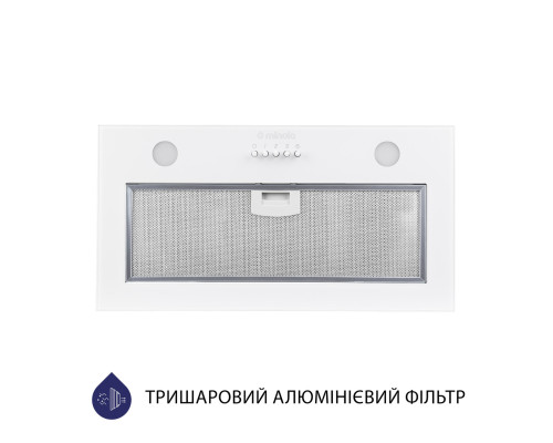 Витяжка повновбудована Minola HBI 52621 WH GLASS 700 LED