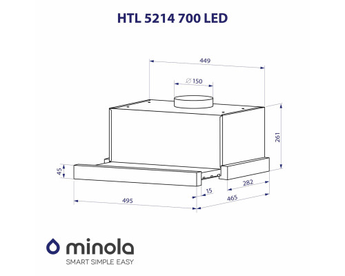 Витяжка телескопічна Minola HTL 5214 BLF 700 LED ( УТ000003395 )