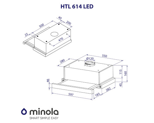 Витяжка телескопічна Minola HTL 614 I LED ( УТ000003386 )