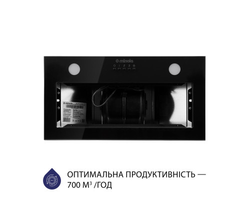 Витяжка повновбудована Minola HBI 52622 BL GLASS 700 LED
