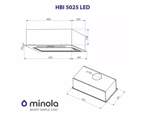 Витяжка повновбудована Minola HBI 5025 WH LED ( УТ000003472 )