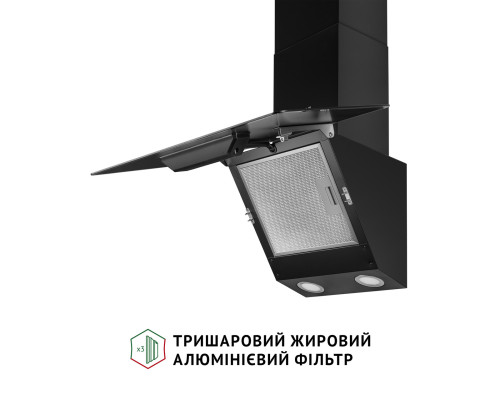 Витяжка декоративна похила Perfelli VICCO 6HSR NERO ( УТ000003766 )