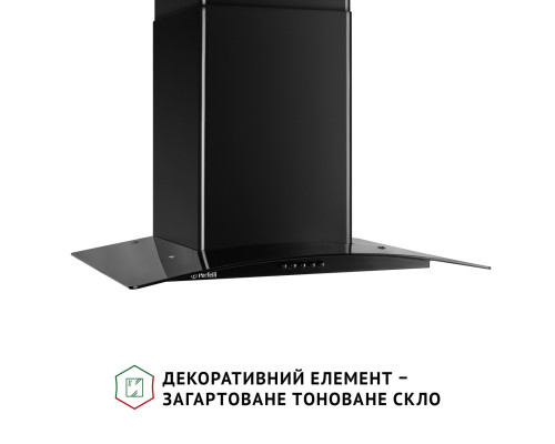 Витяжка декоративна зі склом Perfelli GRASSI 6HMB NERO ( УТ000003663 )