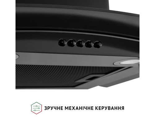 Витяжка декоративна зі склом Perfelli GRASSI 6HMB NERO ( УТ000003663 )