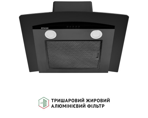 Витяжка декоративна зі склом Perfelli GRASSI 6HMB NERO ( УТ000003663 )