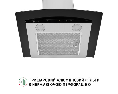 Витяжка декоративна зі склом Perfelli GRASSI 6PWX INOX ( УТ000003664 )