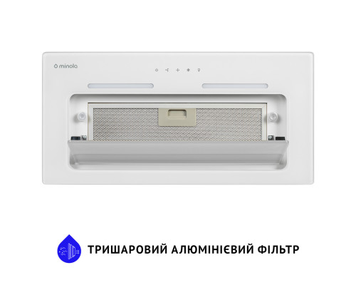 Витяжка повновбудовувана Minola HBI 6873 WH GLASS 1200 LED Line ( УТ000003900 )