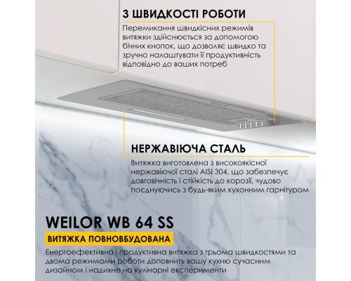 Витяжка повновбудована Weilor WB 64 SS