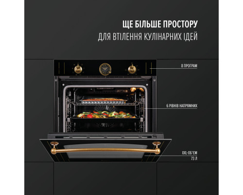 Духова шафа електрична PERFELLI VINTAGE 6A8N NERO ( УТ000004616 )