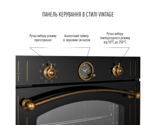 Духова шафа електрична PERFELLI VINTAGE 6A8N NERO ( УТ000004616 )
