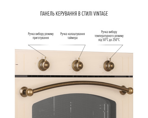 Духова шафа електрична PERFELLI VINTAGE 6M8L BEIGE ( УТ000004619 )