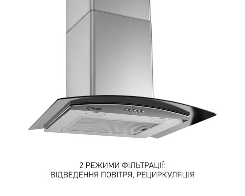 Вытяжка декоративная со стеклом Minola MTG 6242 I LED