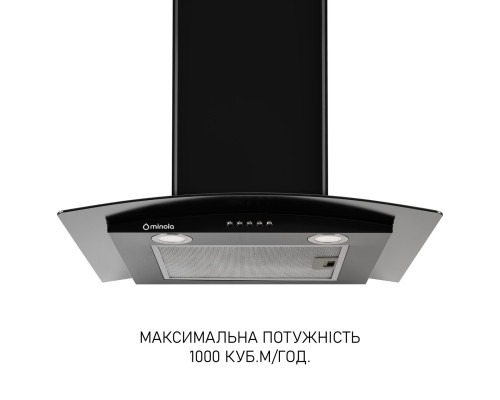 Витяжка декоративна зі склом Minola MTG 6642 BL LED ( УТ000003870 )