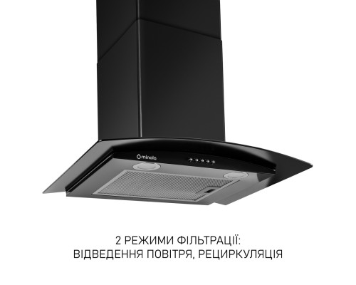 Витяжка декоративна зі склом Minola MTG 6642 BL LED ( УТ000003870 )