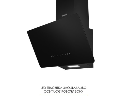 Витяжка декоративна похила WEILOR AURA WDS 53 BLACK ( УТ000004679 )