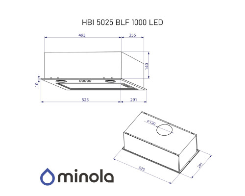 Витяжка повновбудована Minola HBI 5025 BLF LED ( УТ000004712 )