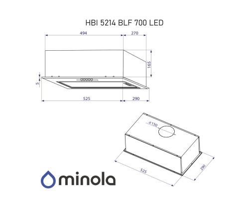 Витяжка повновбудована Minola HBI 5214 BLF 700 LED