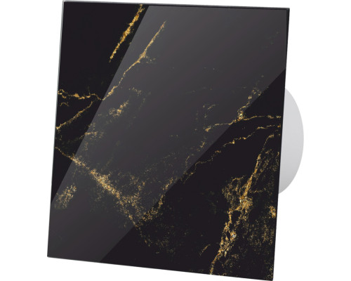 Вытяжной вентилятор с таймером задержки віключения AirRoxy dRim 100 BB TS  glass Marble Black Черный